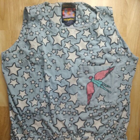 Vintage 80s Peter Max Neomax Psychedelic Pop Art Sleeveless Dress - Picture 1 of 8